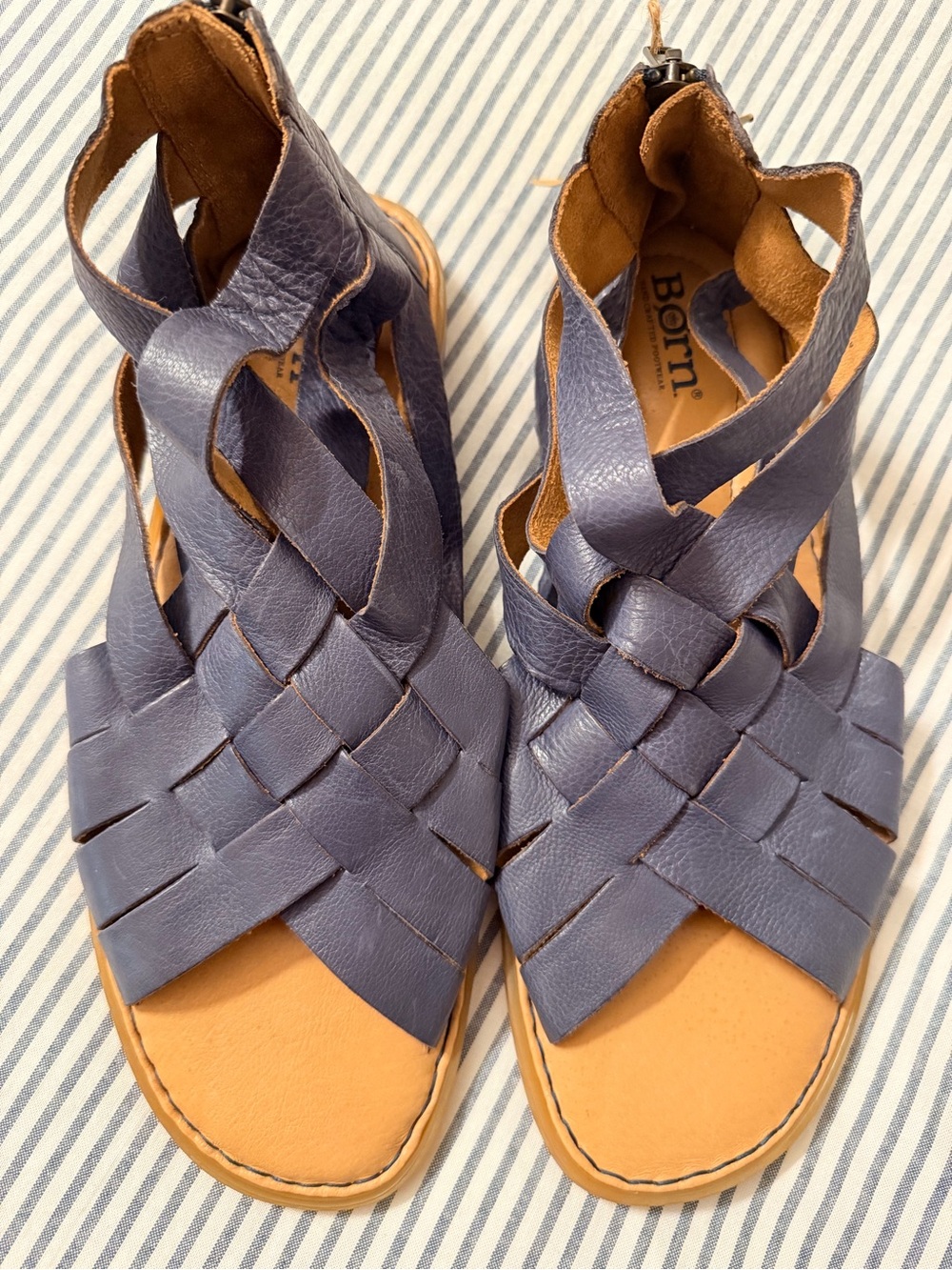 Born IWA Women's Woven Leather Sandals in Blue 9 - Picture 2 of 12